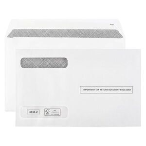 200 Count Tax Envelopes Designed for W2 Forms 4 Up Horizontal Format